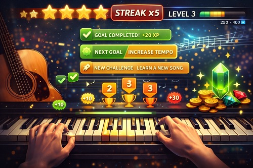 Gamification beim Musizieren und Lernen eines Instruments