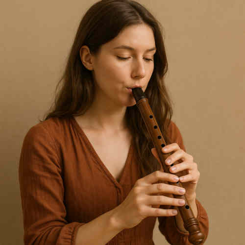 Musikerin spielt ein Bilr