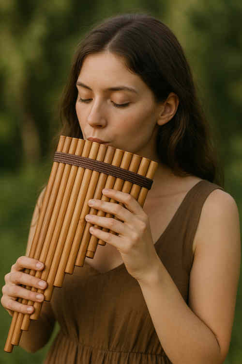 Musikerin mit Panflte