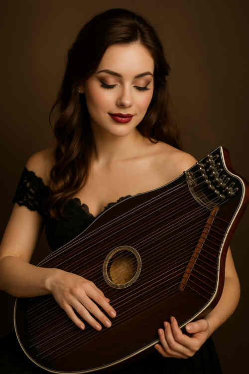 Musikerin mit einer Scherrzither