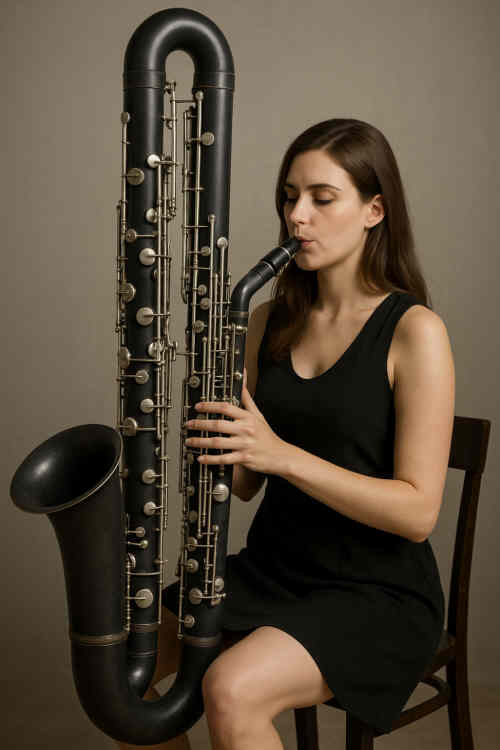 Spielerin mit Subkontrabass