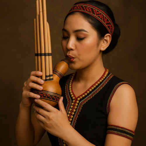 Sumpotan (Sompoton) gespielt von einer Musikerin