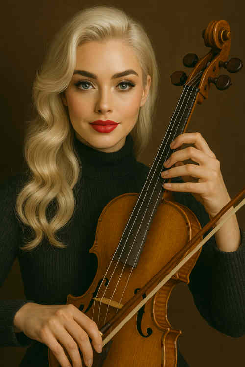 Eine Musikerin mit einer Viola da Braccio